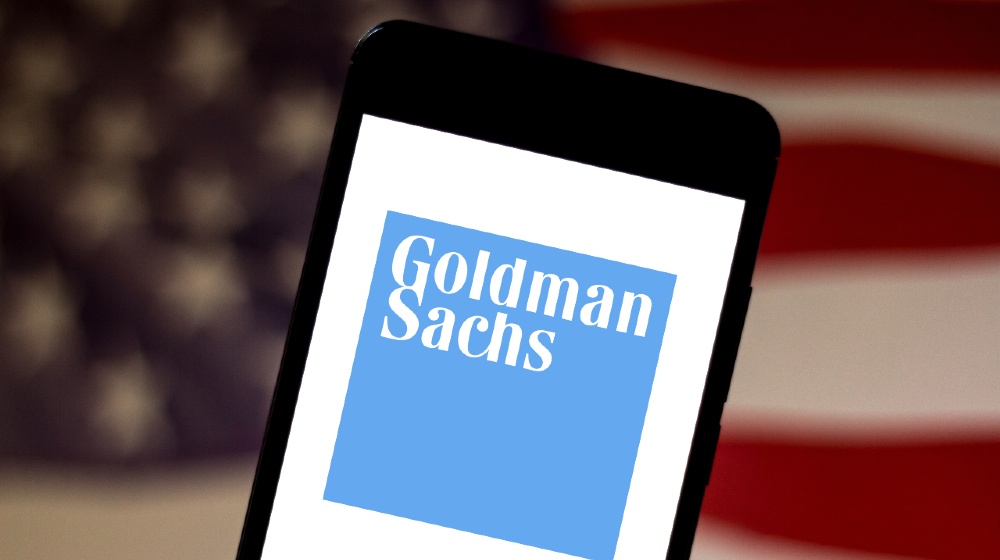 In this photo illustration the Goldman Sachs Group logo is displayed on a smartphone-Goldman Sachs Profits-ss-featured