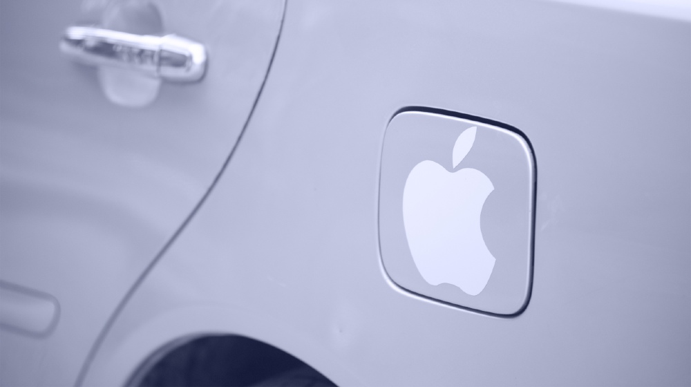 The logotype Apple on a car fuel cell flap-Apple-Hyundai car-ss-featured