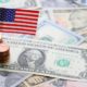 moody's - US flag sign and Dollar cash banknote and coin background | US Posts 6.4% GDP Growth In the First Quarter of 2021 | Featured