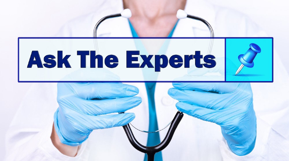 ASK THE EXPERTS text is written on the background of a doctor holding a stethoscope | Donald L. Trump, MD, FACP, FASCO Joins Cancer Expert | Featured