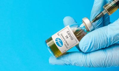 Coronavirus vaccine concept and background. New vaccine pfizer and biontech isolated on blue background | FDA OKs Pfizer-BioNTech COVID-19 Vaccine for Teens | Featured