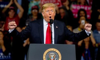 President Donald Trump at rally in support of Kansas Secretary of State Kris Kobach who is the Republican candidate for governor | Donald J. Trump Launches His Own Social Media Platform | Featured