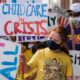 Protest to demand that Governor Newsom negotiate higher pay for family child care providers to stabilize access to care for parents returning to work | Child care access was a crisis before COVID | featured