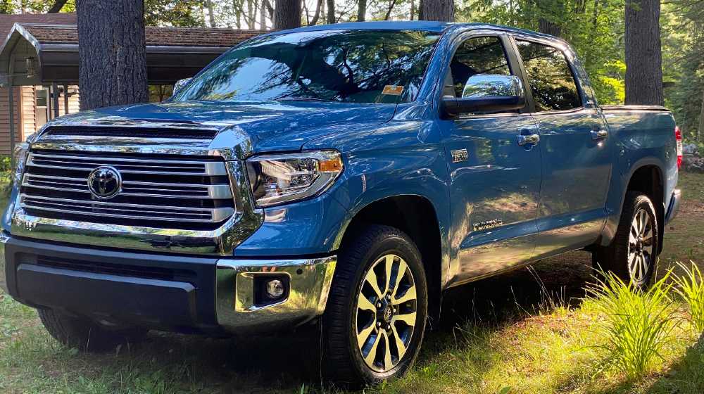 Toyota Tundra Cavalier Blue by the cabin in Hayward | Toyota Backs Up, Will Stop Donating To Republican Objectors | featured