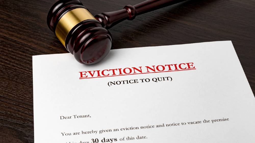 Eviction notice document with gavel. Concept of financial hardship | What Happens Next As Eviction Moratorium Freeze Expires? | featured