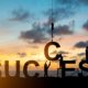 Silhouette employees work as a team to work out successfully over blurred sky at sunset | 3 Basic Principles of Success | featured