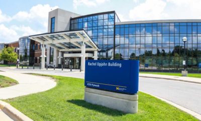 Rachel Upjohn building board in University of Michigan health east medical campus | Metro Health offering sign-on bonuses for new hires | featured