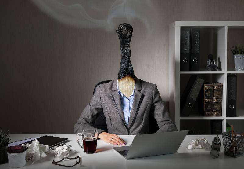 Conceptual photo illustrating burnout syndrome at work-Burnout
