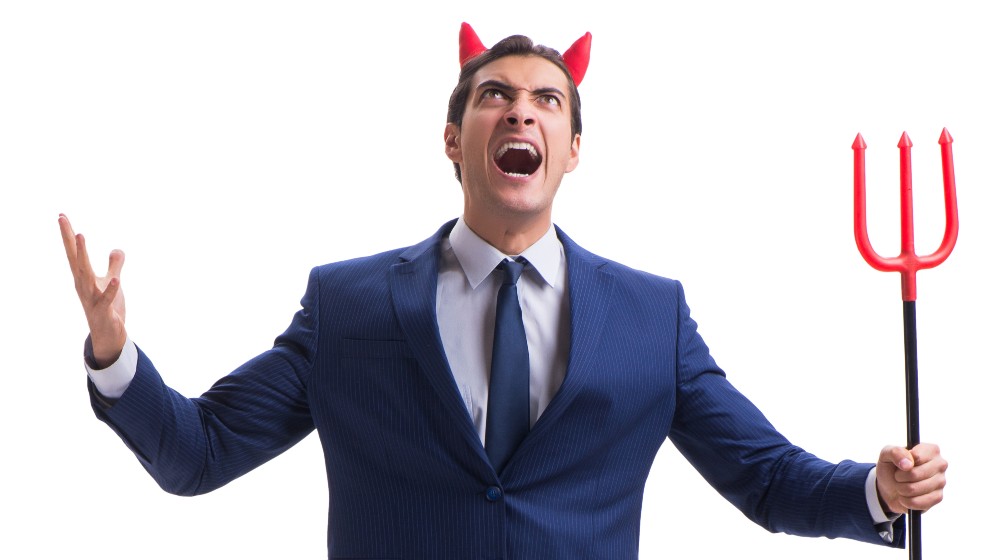 Evil devil businessman with pitchfork | 4 Spooktacular Halloween Stocks From Nasdaq Worth Buying | featured