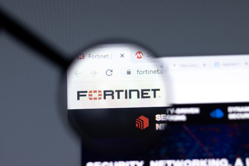 Fortinet website in browser with company logo-Fortinet