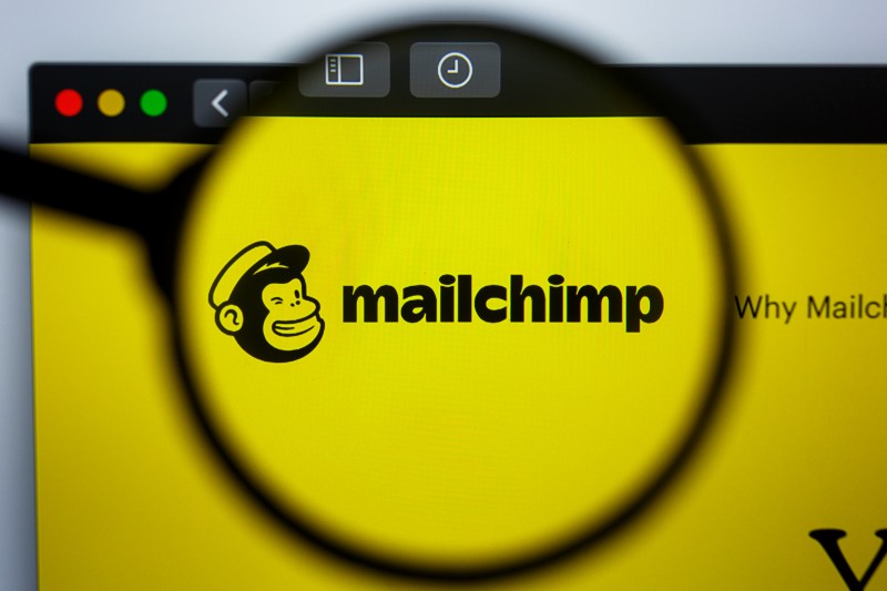 MAIL CHIMP logo visible on display screen-MailChimp
