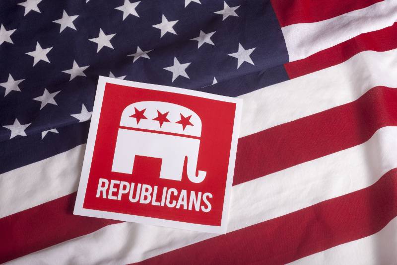 Republican election on textured American flag-Republicans