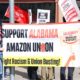 Unidentified participants protesting Amazon's treatment of employees and their attempts to bust up formation of a union for workers | Amazon Workers In Alabama To Vote Again For A Union | featured