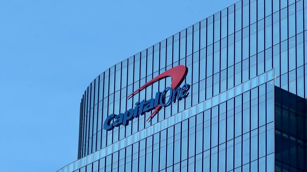 CAPITAL ONE sign on headquarters building | Capital One Removing Overdraft Charges For Customers | featured