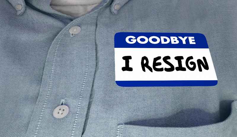 Goodbye I Resign Name Tag Quit Leave Job | Quitting Capital