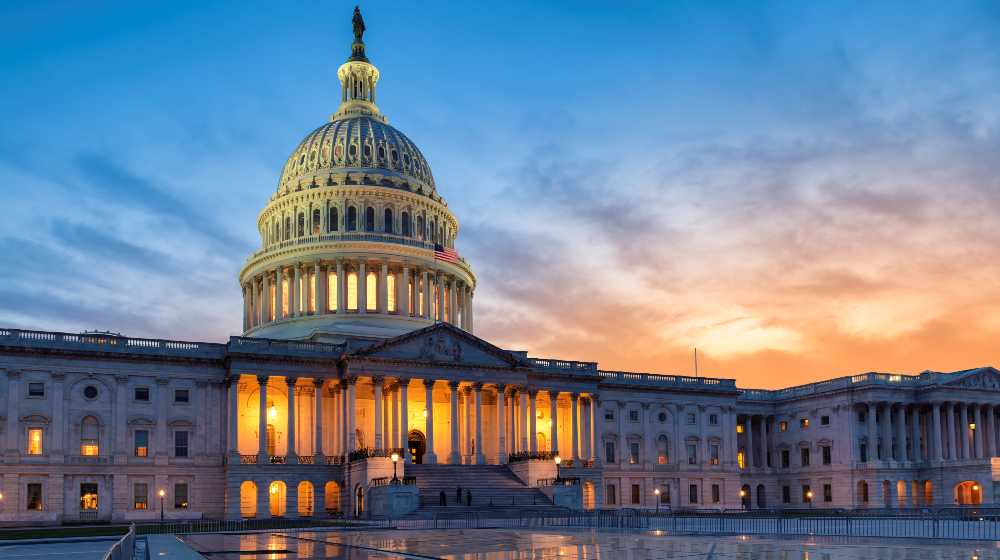The United States Capitol building at sunset | Congress OKs Government Spending Bill, Averts Shutdown | featured