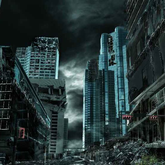 Detailed destruction of fictitious city with debris and collapsing structures | Will Society Collapse in 2040? Society Collapse 2040 – The Reality of Our Societal Decline | featured