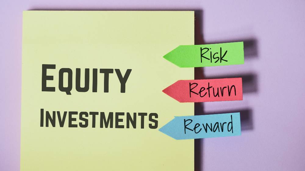 Equity investments risk return and reward inscription on sticky notes | A Guide to Equity Investment and Equity Finance | featured