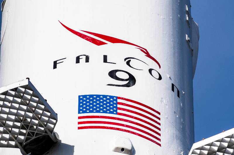 Falcon 9 rocket logo at SpaceX (Space Exploration Technologies Corp.) headquarters | SpaceX Rocket Falcon 9 Launched in 2015, Can’t Go Home