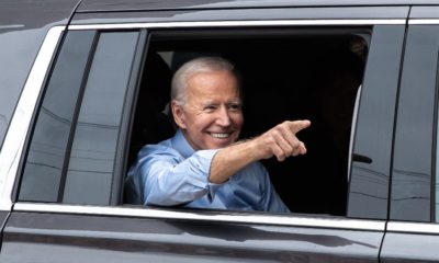 President-Joe-Biden-points-to-the-crowd-outside-of-his-first-2020-presidential-campaign-Joe-Biden-SS-Featured