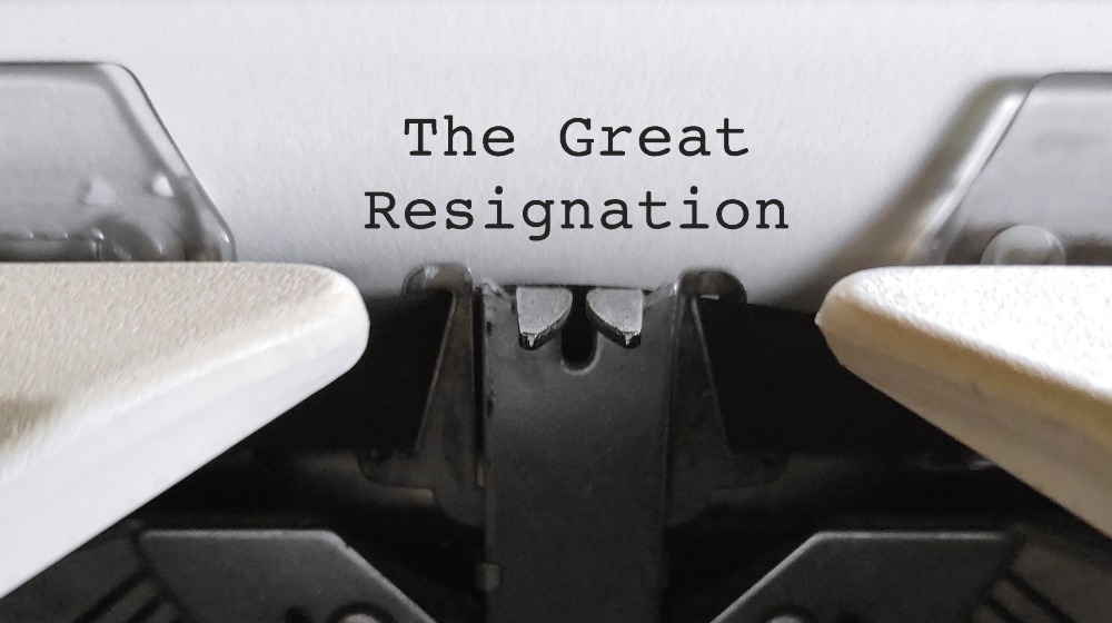 Old classic vintage typewriter with typed text THE GREAT RESIGNATION-Great Resignation-SS-Featured