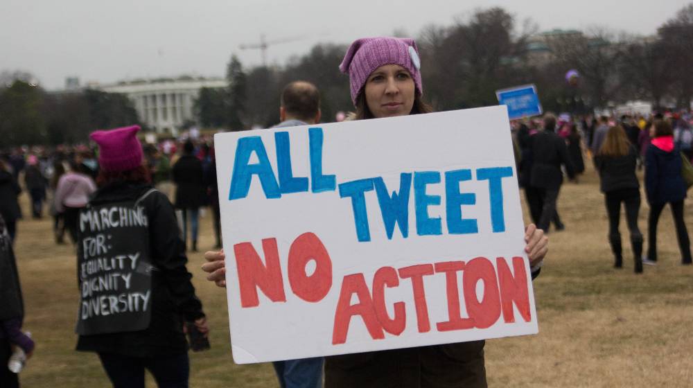 Participants in the Women's March on Washington march in front of the White House | Musk Slams Far-Left Groups For Telling Firms To Boycott Twitter | featured