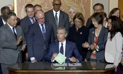 Governor Gavin Newsom signed a new law aimed at stabilizing California gas prices. During the signing, Newsom also took shot at the state’s local oil companies.