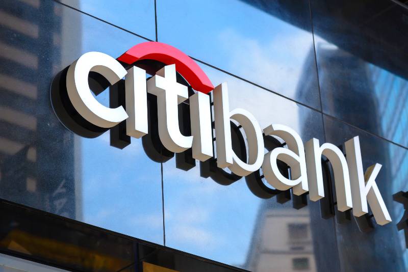 Citibank sign installed outdoor. Citibank is a banking division of financial services multinational Citigroup-Citigroup