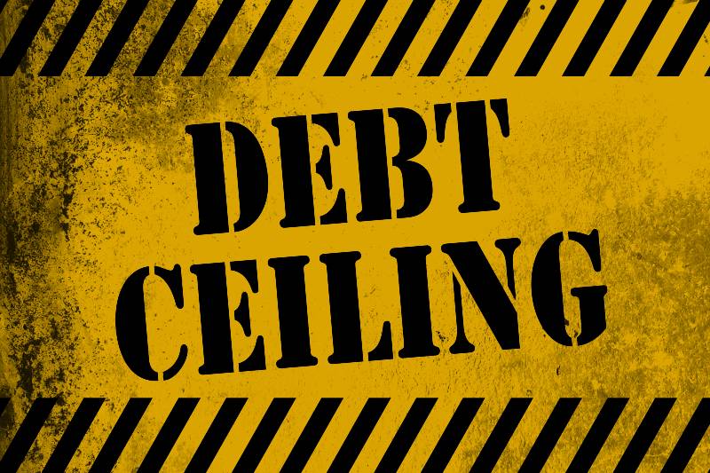 Debt ceiling sign yellow with stripes-Debt Ceiling Extension