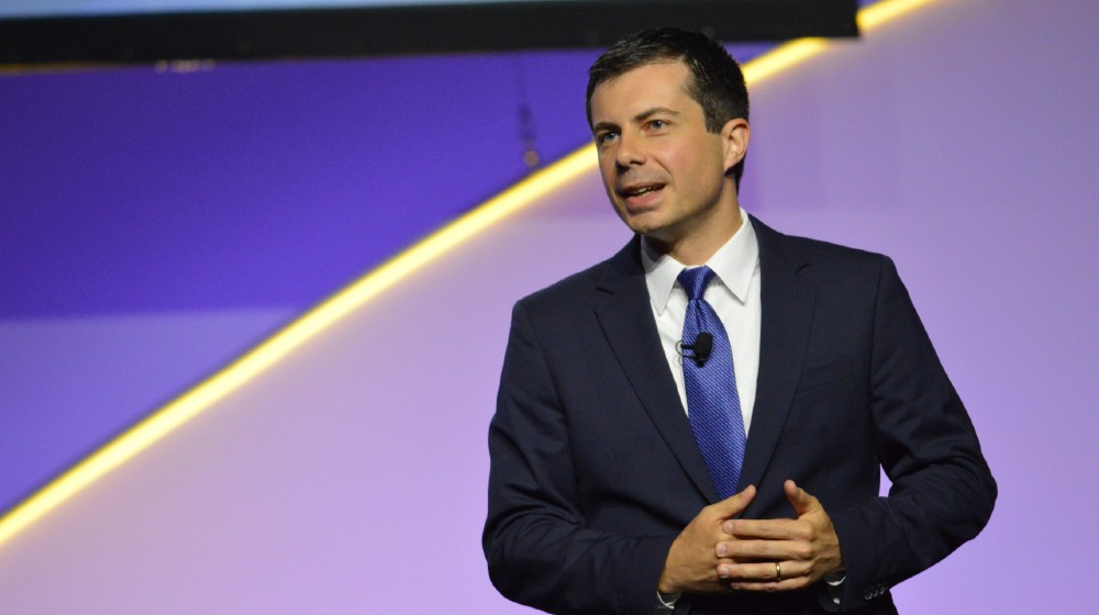 Democratic Presidential Candidate Pete Buttigieg delivers closing remarks at the 110th NAACP convention's-Pete Buttigieg for Transportation Secretary-ss-featured