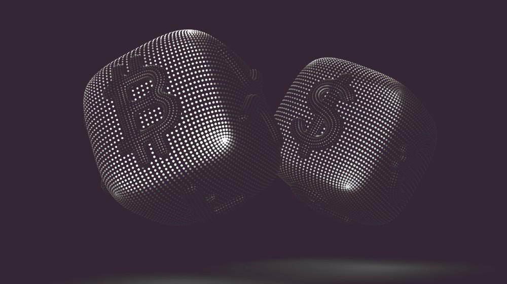 Digital 3D silver dices with cryptocurrency and fiat currency symbols Bitcoin and Dollar | Things You Should Know About Bitcoin Black | Featured