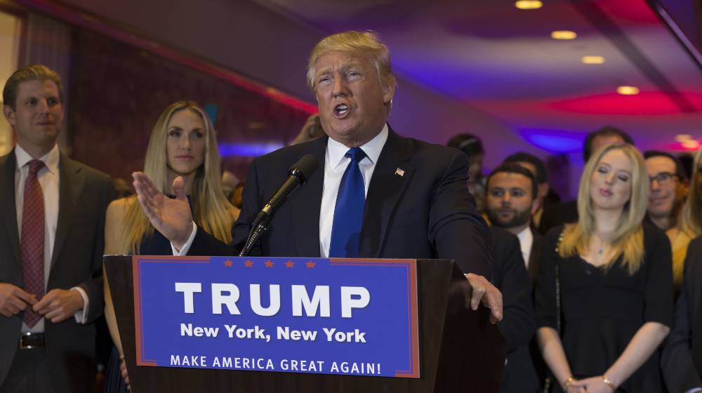 Donald Trump speaks during victory celebration after New York primary | In First Rally for 2022, Trump Pledges To Take Back The White House in 2024 | featured