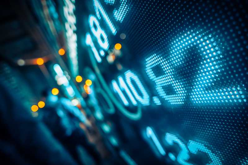 Financial stock market numbers and city light reflection-Stock Market Numbers