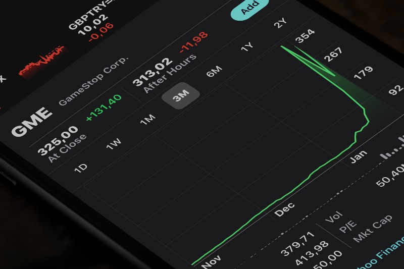 GameStop Corp stock index is seen on an iPhone-GameStop Decision