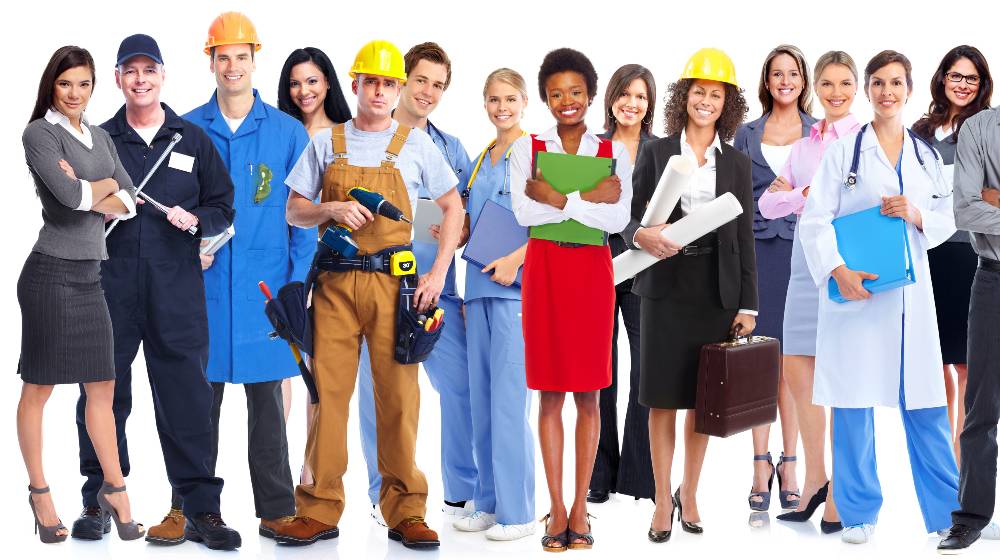 Group of workers people. Isolated on white background | American Workers, Not Employers, Hold The Power For Now | featured