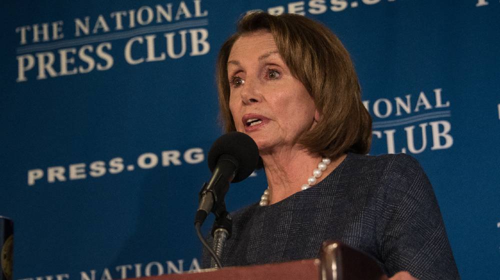 House Minority Leader Nancy Pelosi speaks to a press conference at the National Press Club | White House Rebukes Pelosi’s Call For Extended Eviction Ban | featured