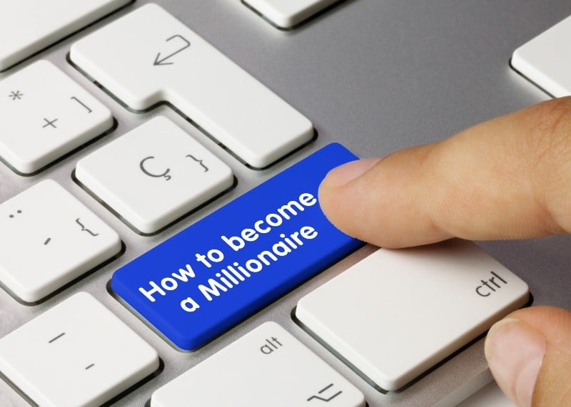How to Become a Millionaire Written on Blue Key | How to Become Wealthy in 5 Years
