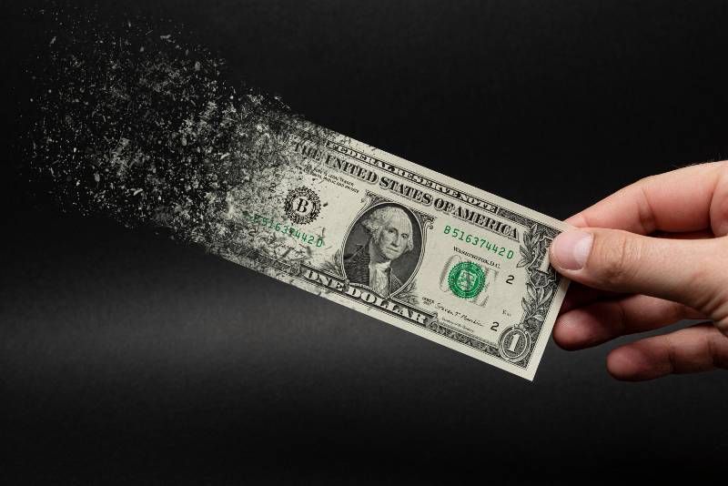Inflation, dollar hyperinflation with black background-Not Transitory
