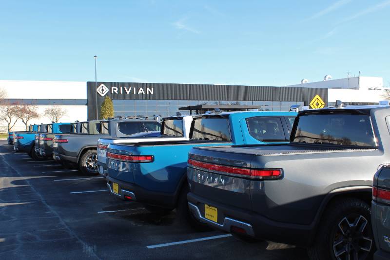 Rivian car manufacturing plant | Rivian R1T