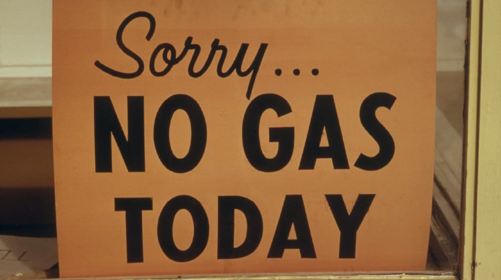 Sorry NO GAS TODAY' sign at an Oregon Gas Station in October 1973 | US Faces Summer Gas Shortage Due to Lack of Truckers | Featured
