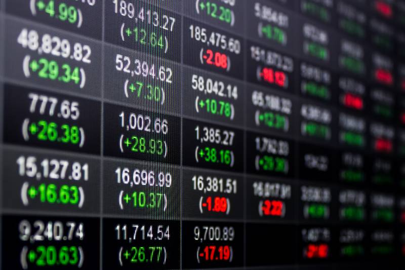 Stock market chart,Stock market data on LED display concept | Neglected Stocks