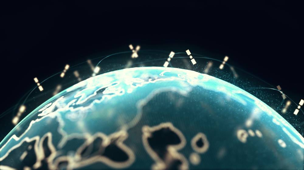 abstract 3D rendering satellites starlink network, digital earth | China Files Complaint at UN Over Near Crashes With 2 SpaceX Satellites | featured