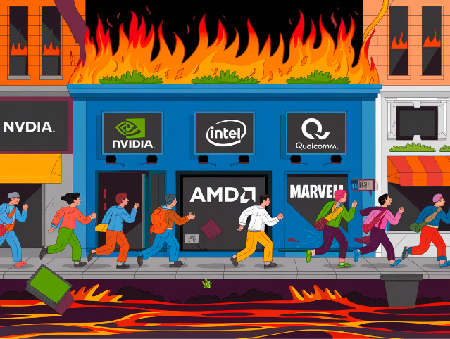 Nvidia’s $300B Wipeout Leads Major Chip Stocks Into a Tailspin