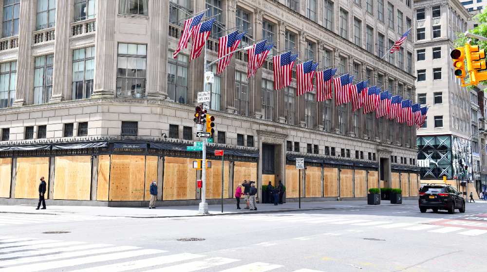 shutdowns board up storefronts for protection from violent protests riots and looting resulting from George Floyds death-Retailers Board Up Windows-ss-featured