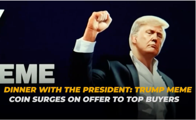 Trump Meme Coin Jumps 60% After Private Dinner Offer for Top Investors